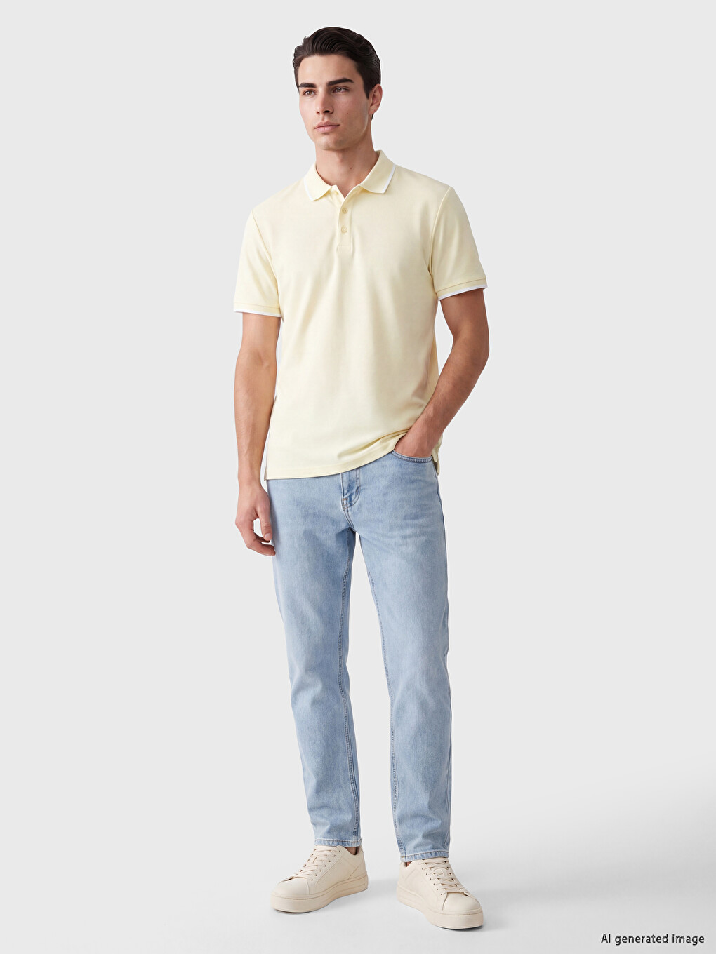 Turuncu Polo Yaka Standart Fit Erkek Tişört-1
