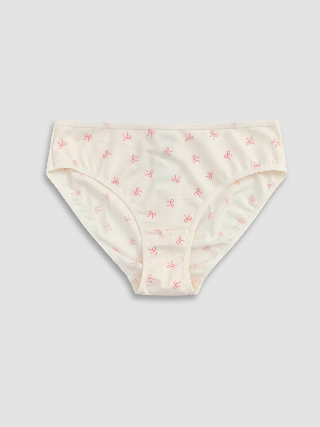 Ekru Fiyonk Baskılı Bikini Külot