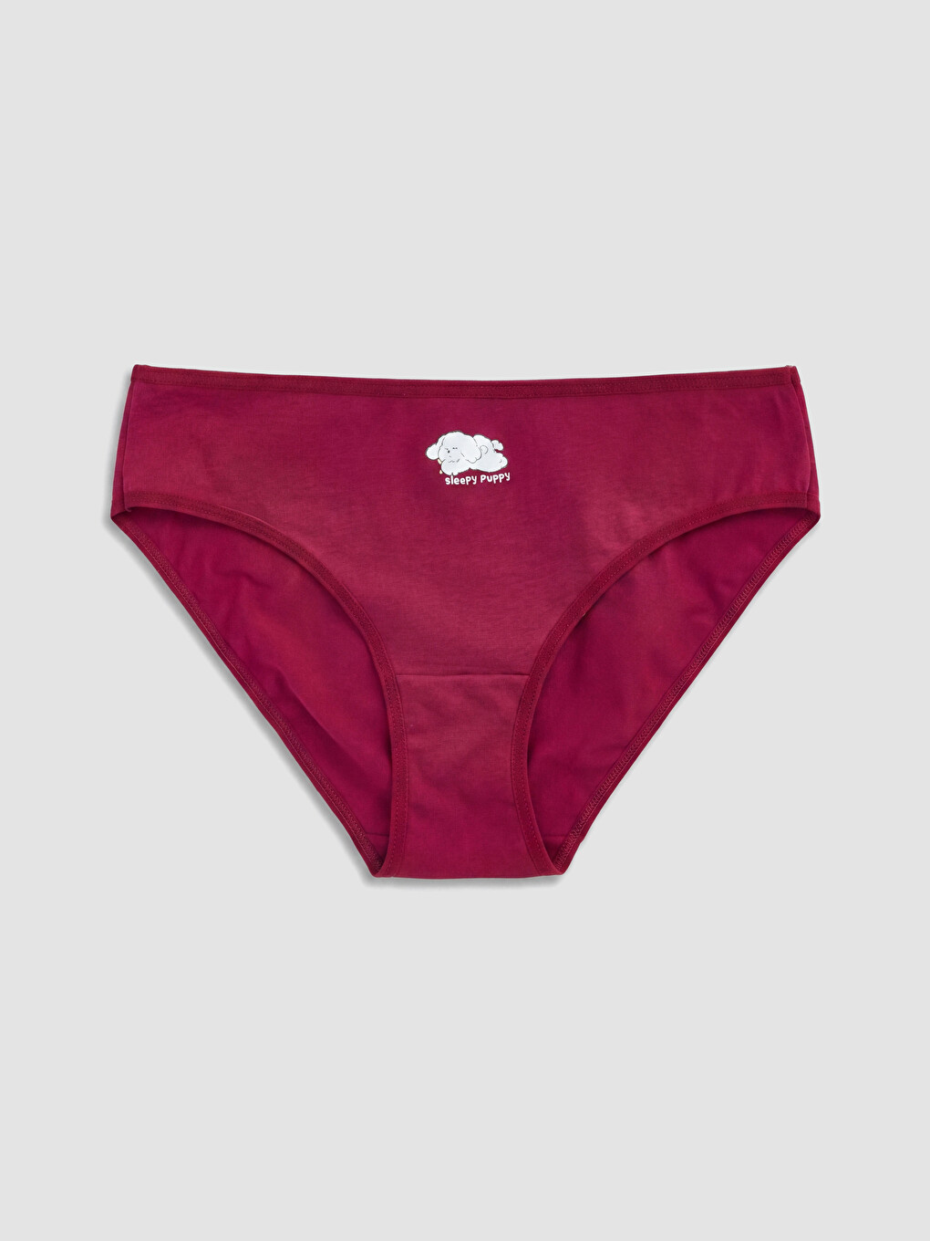 Bordo Baskılı Bikini Külot