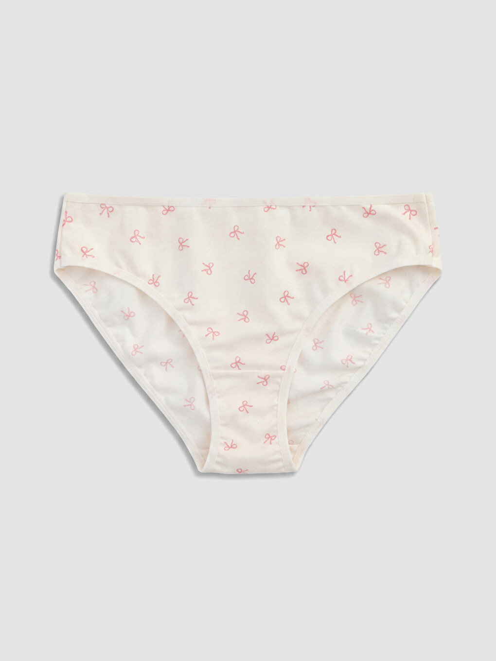 Ekru Fiyonk Baskılı Bikini Külot