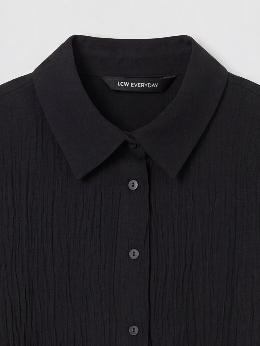 Siyah Dokulu Kuşaklı Kadın Gömlek-2