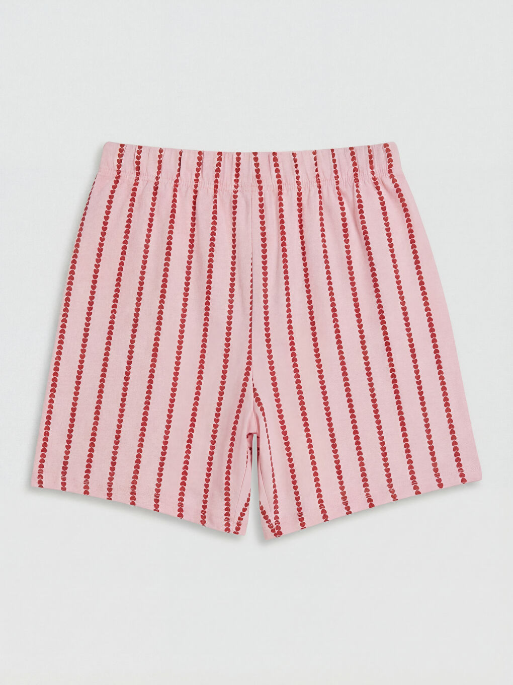 Pembe Fiyonk Detaylı V Yaka Kız Çocuk Şortlu Pijama Takımı-5