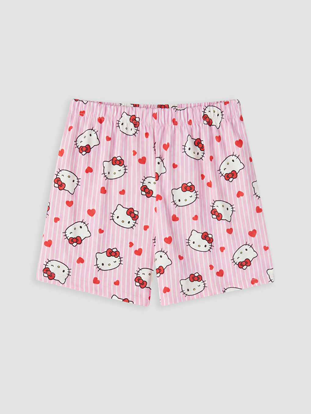 Ekru Hello Kitty Baskılı Kız Çocuk Şortlu Pijama Takımı-2