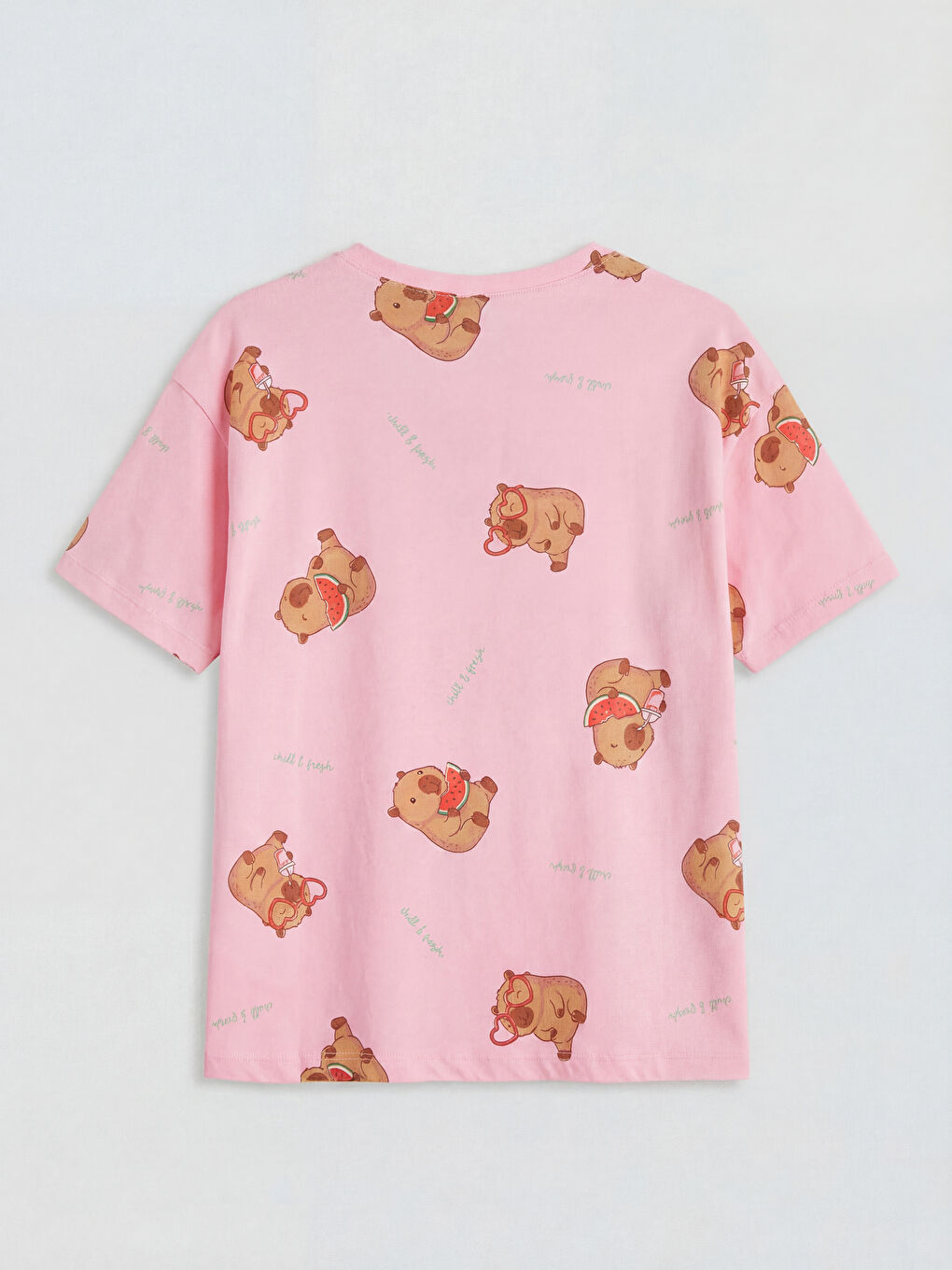 Pembe Baskılı Kız Çocuk Şortlu Pijama Takımı-2