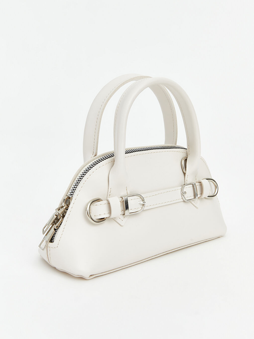 Ekru Deri Görünümlü Kadın Omuz Çantası-2