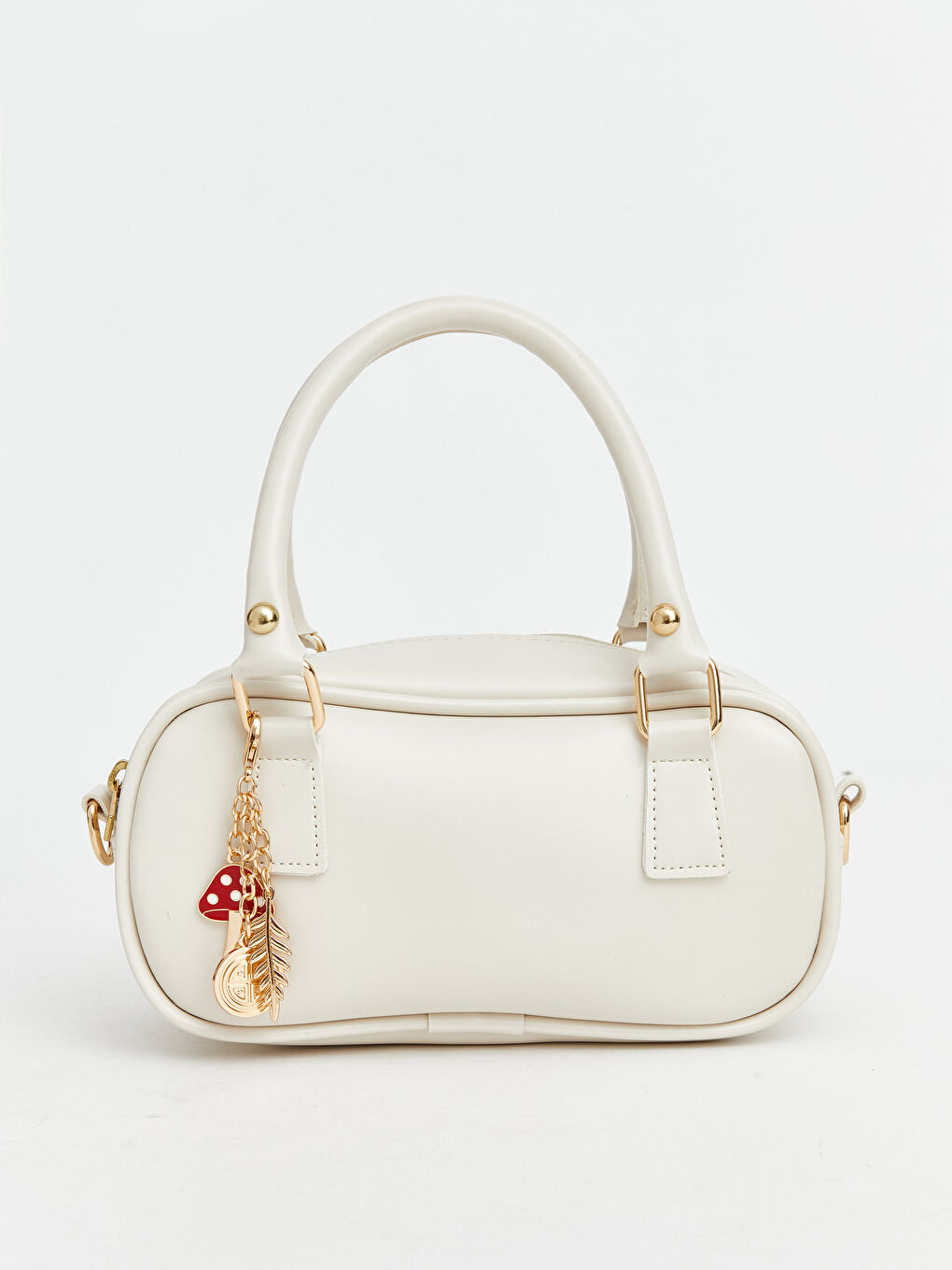 Ekru Deri Görünümlü Kadın Omuz Çantası