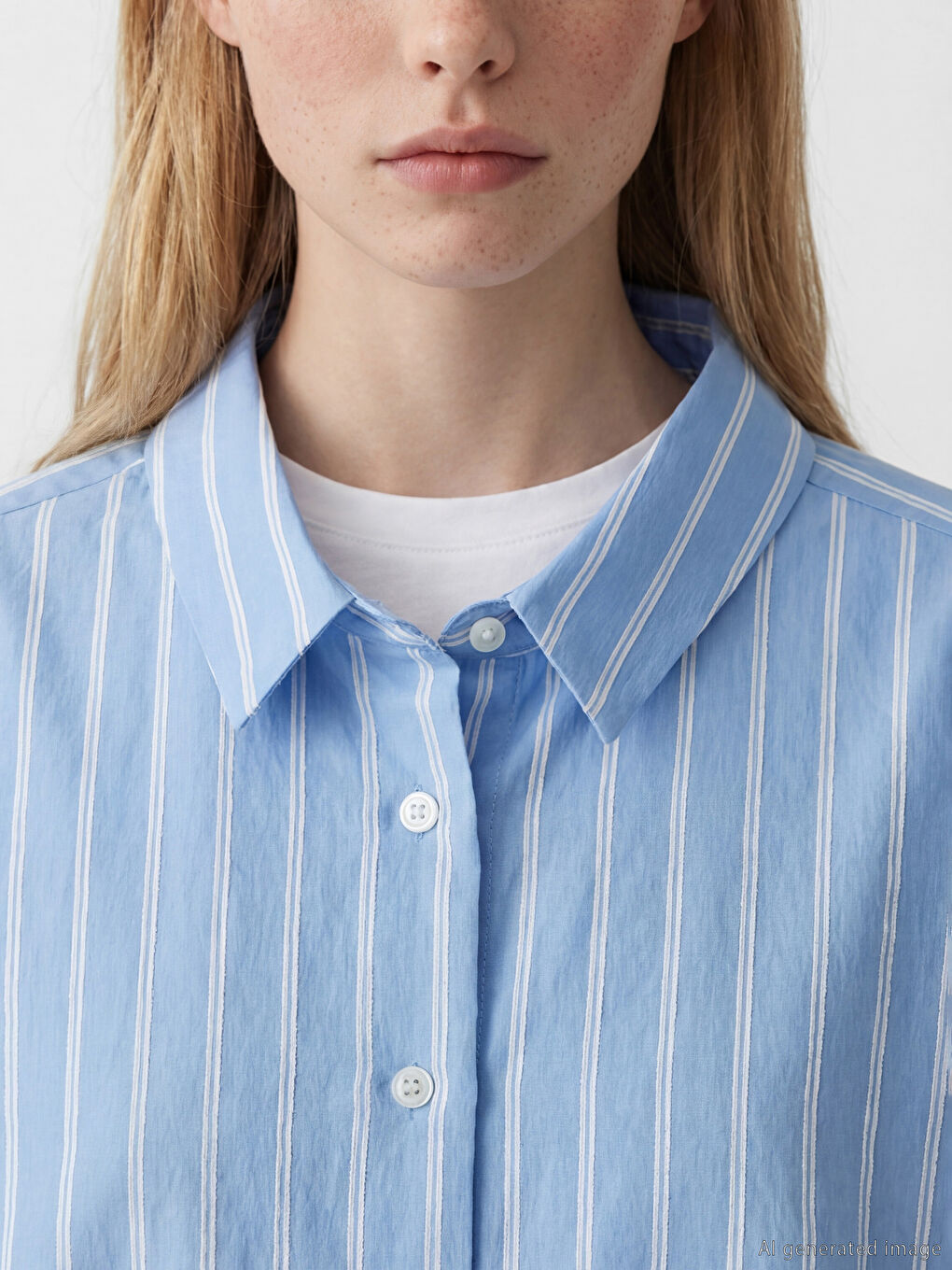 Striped Oversize Women's Shirt-2