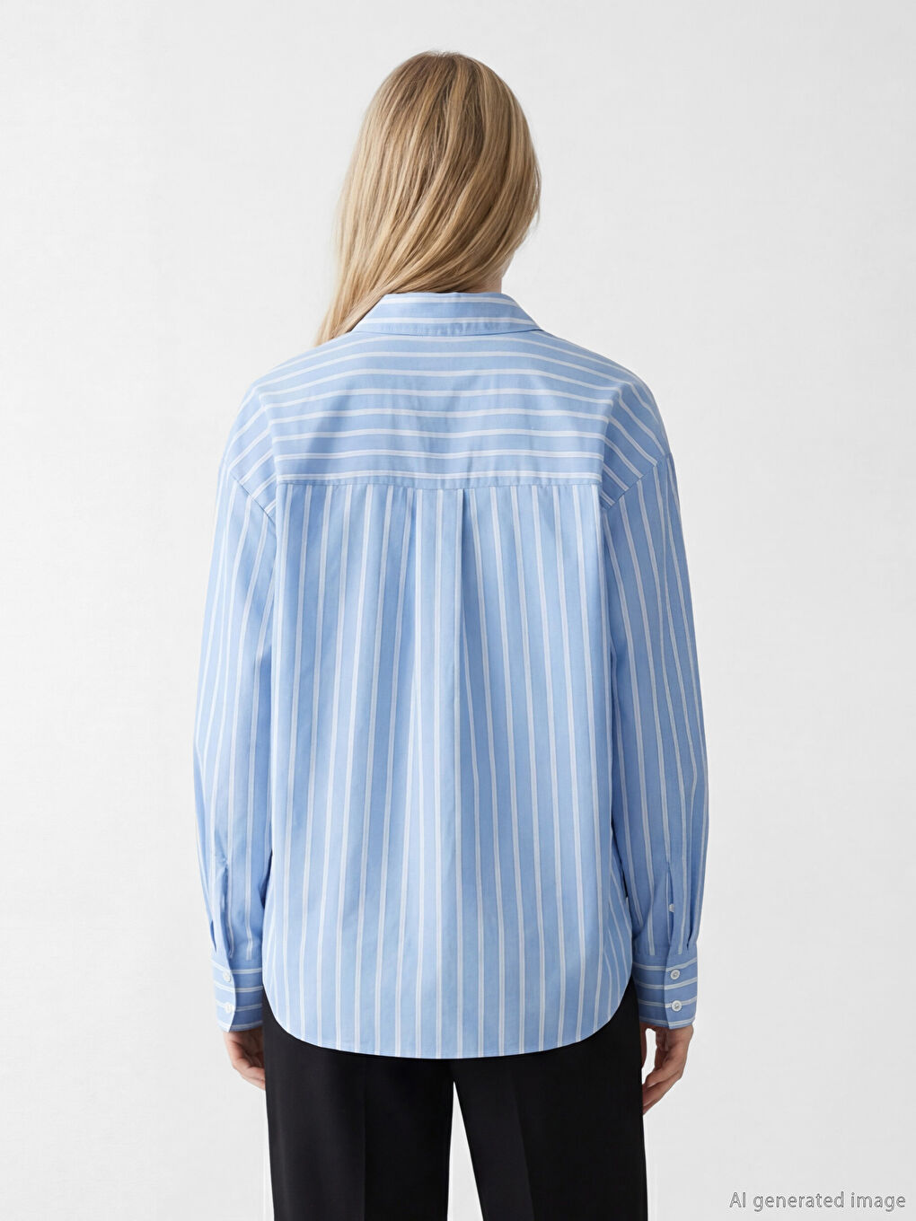 Striped Oversize Women's Shirt-3