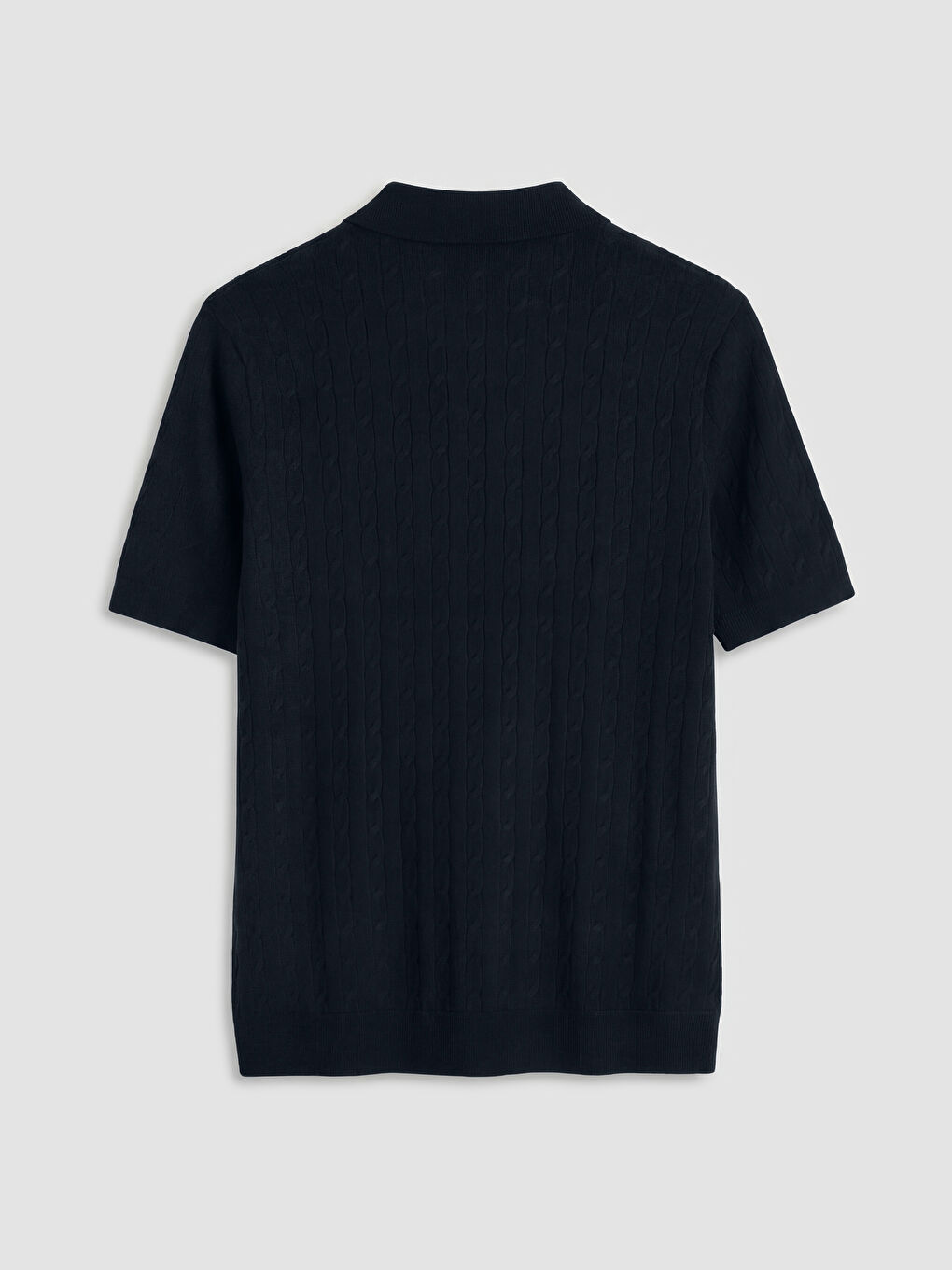 Lacivert Polo Yaka Desenli Erkek Triko Kazak-1