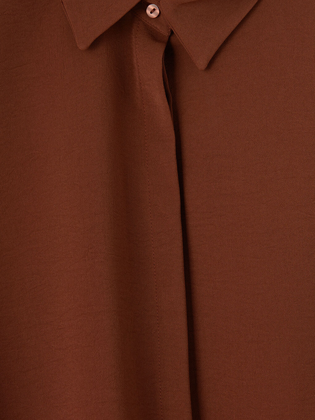 Kahverengi Oversize Armürlü Kadın Gömlek-2