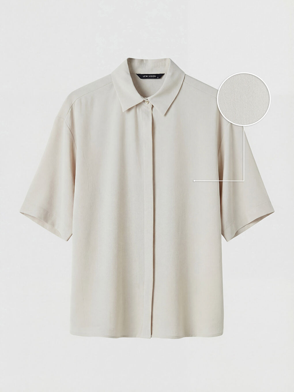 Bej Oversize Armürlü Kadın Gömlek