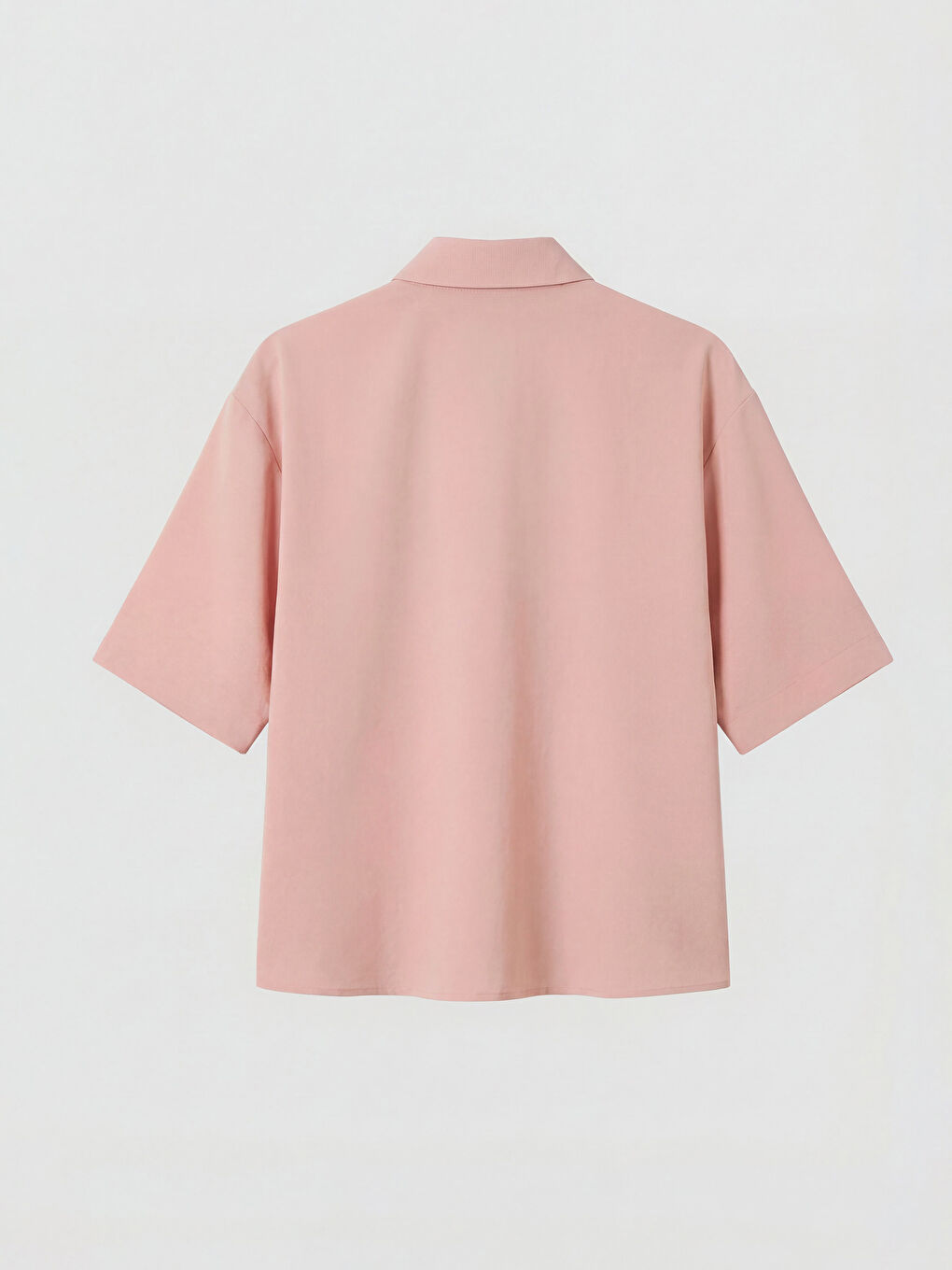 Pembe Oversize Armürlü Kadın Gömlek-1