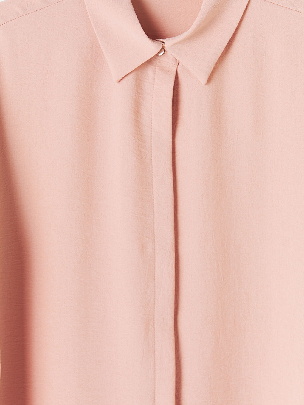 Pembe Oversize Armürlü Kadın Gömlek-2