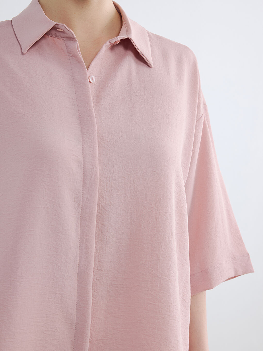 Cămașă Oversize Dobby pentru Femei-2