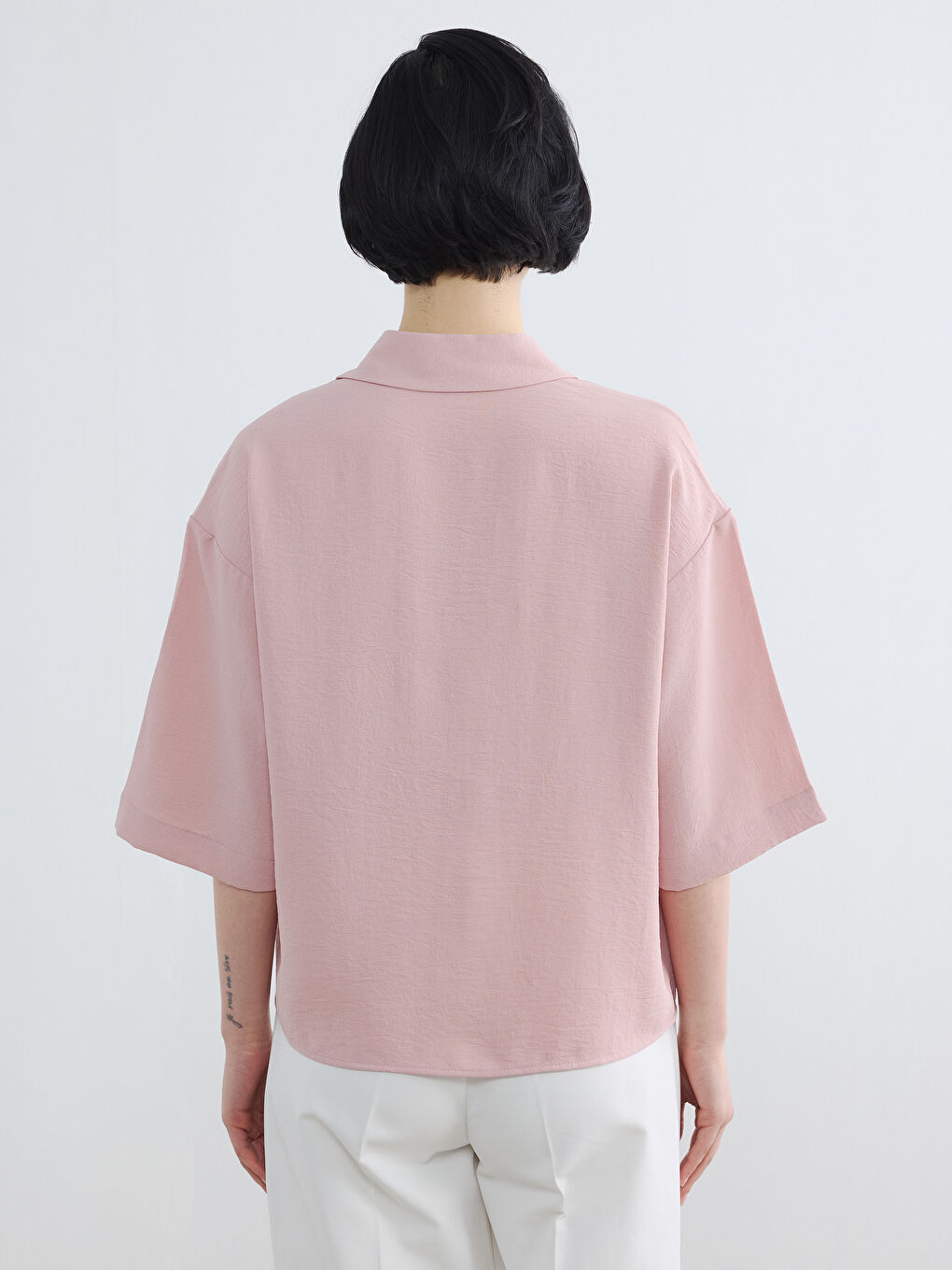 Cămașă Oversize Dobby pentru Femei-3