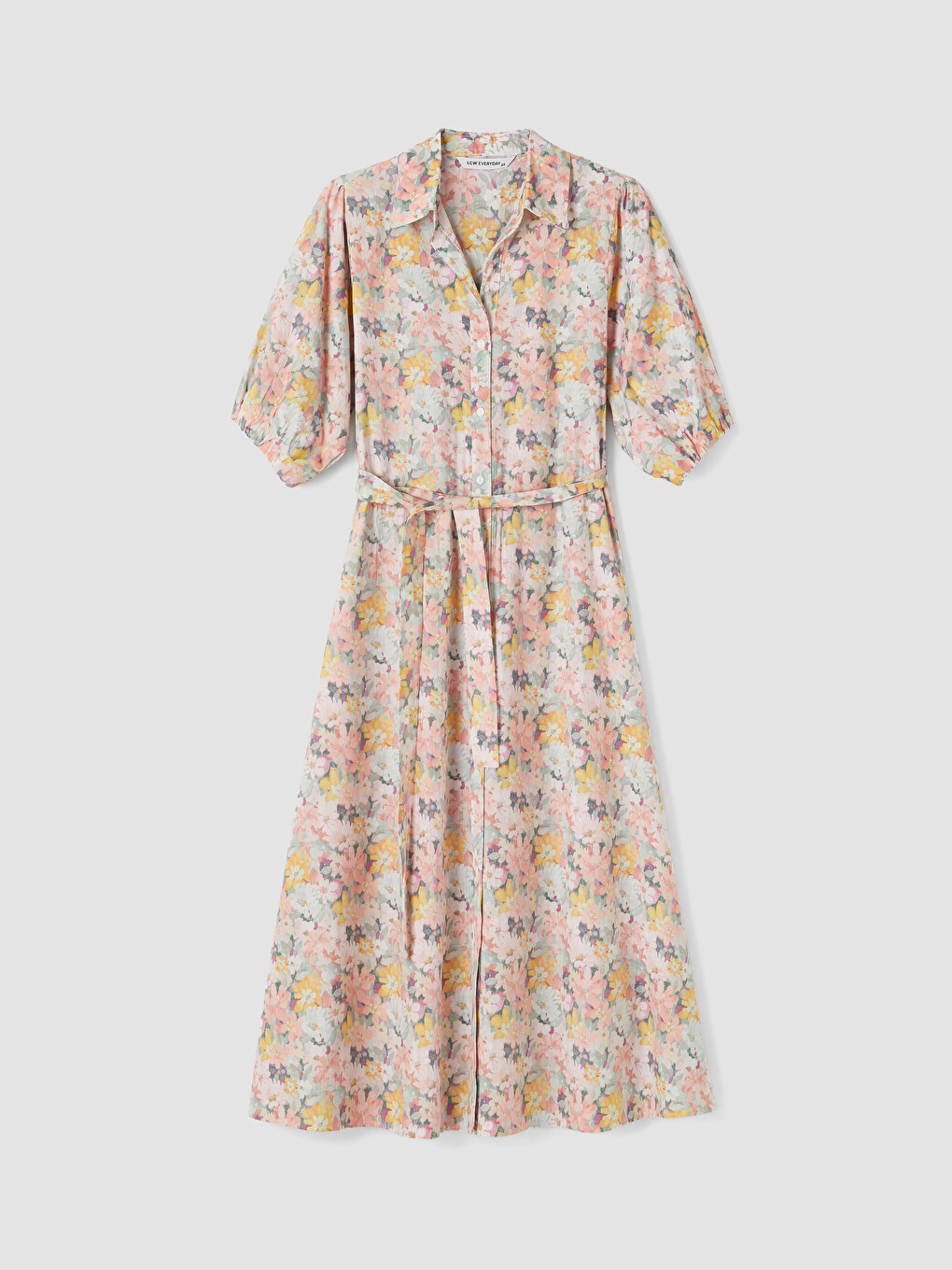Woman Pink Shirt Dress-4