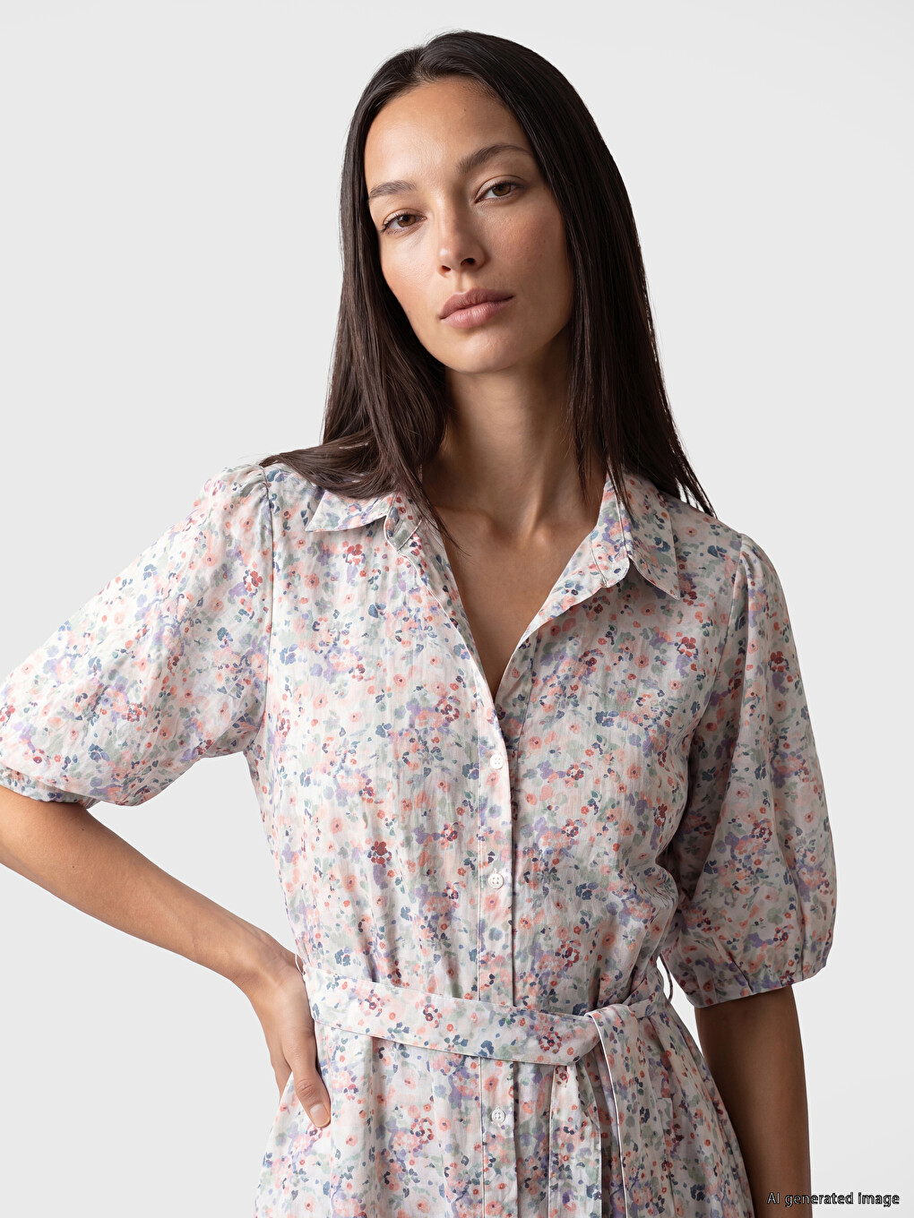 Woman Mix Shirt Dress-1