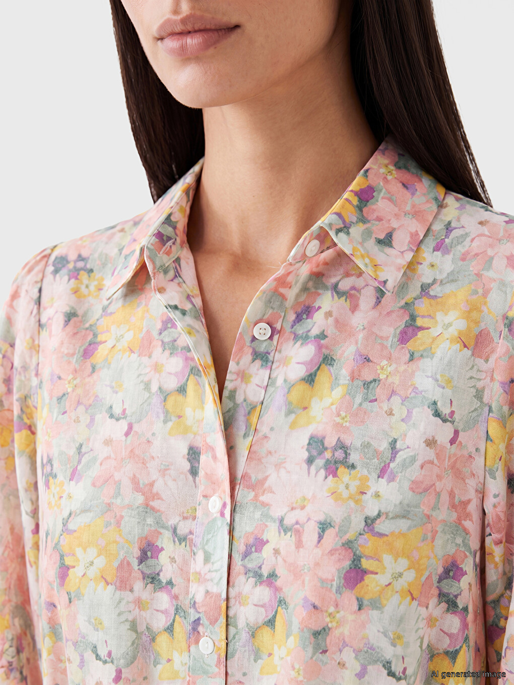 Woman Pink Shirt Dress-2