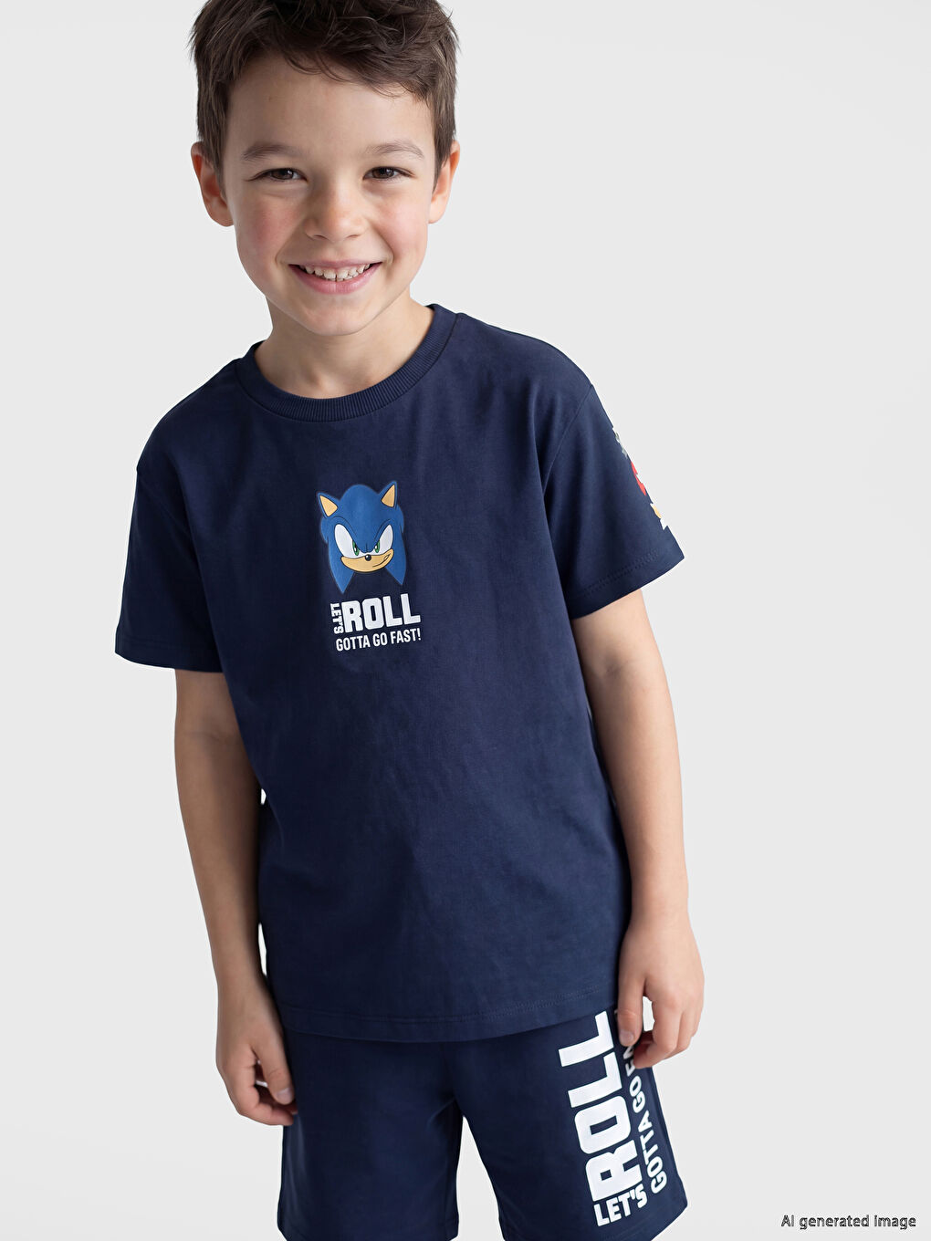 Sonic Printed Boys' Shorts Set-1