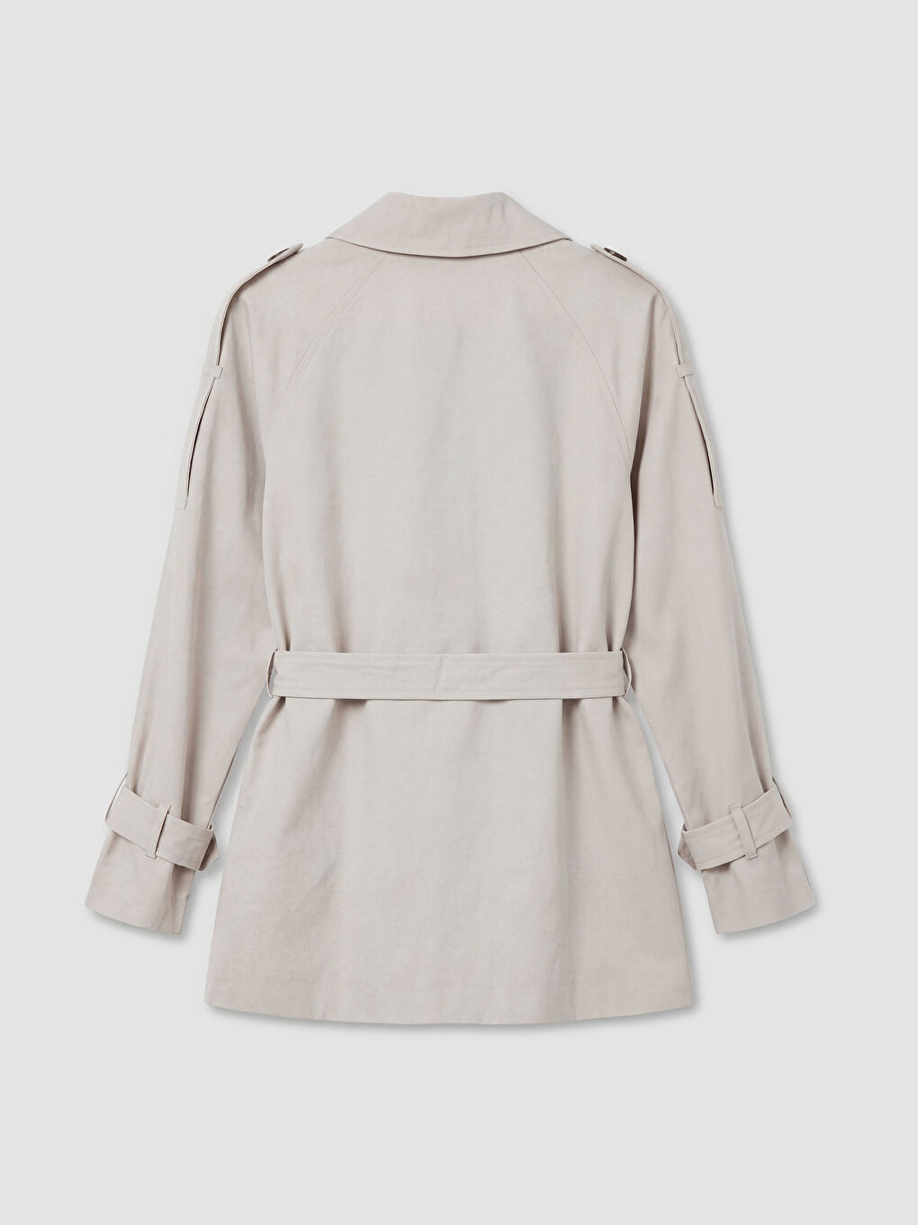 معطف ترنش نسائي مزود بحزام وبصفين من الأزرار-5