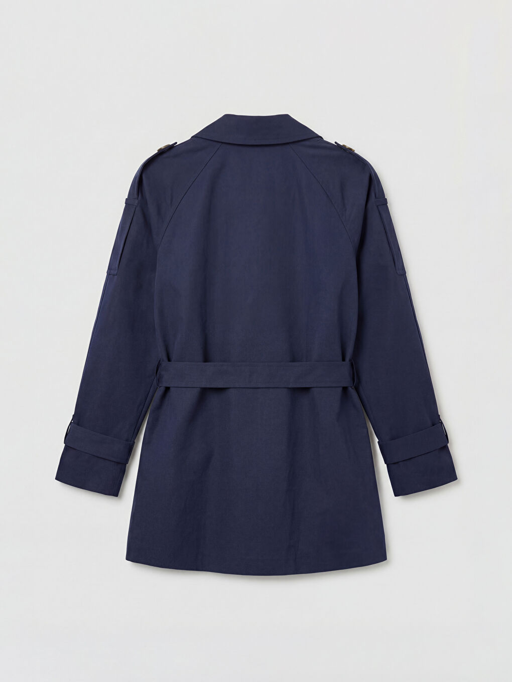 Double Breasted Belted Women's Trench Coat-5