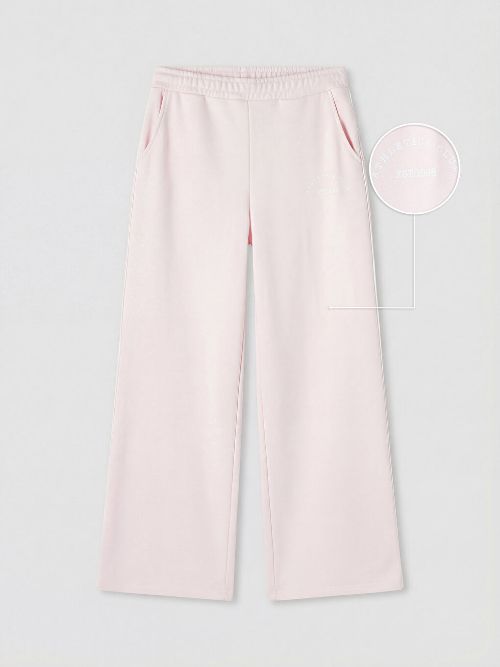 Pembe Beli Lastikli Baskılı Kadın Eşofman Altı