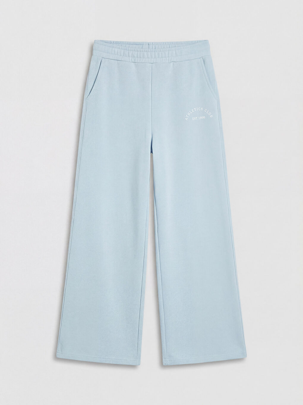 Mavi Beli Lastikli Baskılı Kadın Eşofman Altı