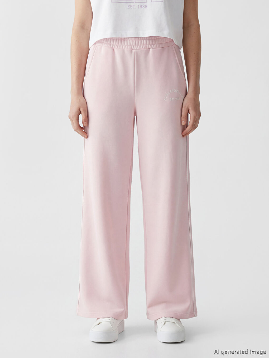 Elastic Waist Printed Women's Sweatpants-1