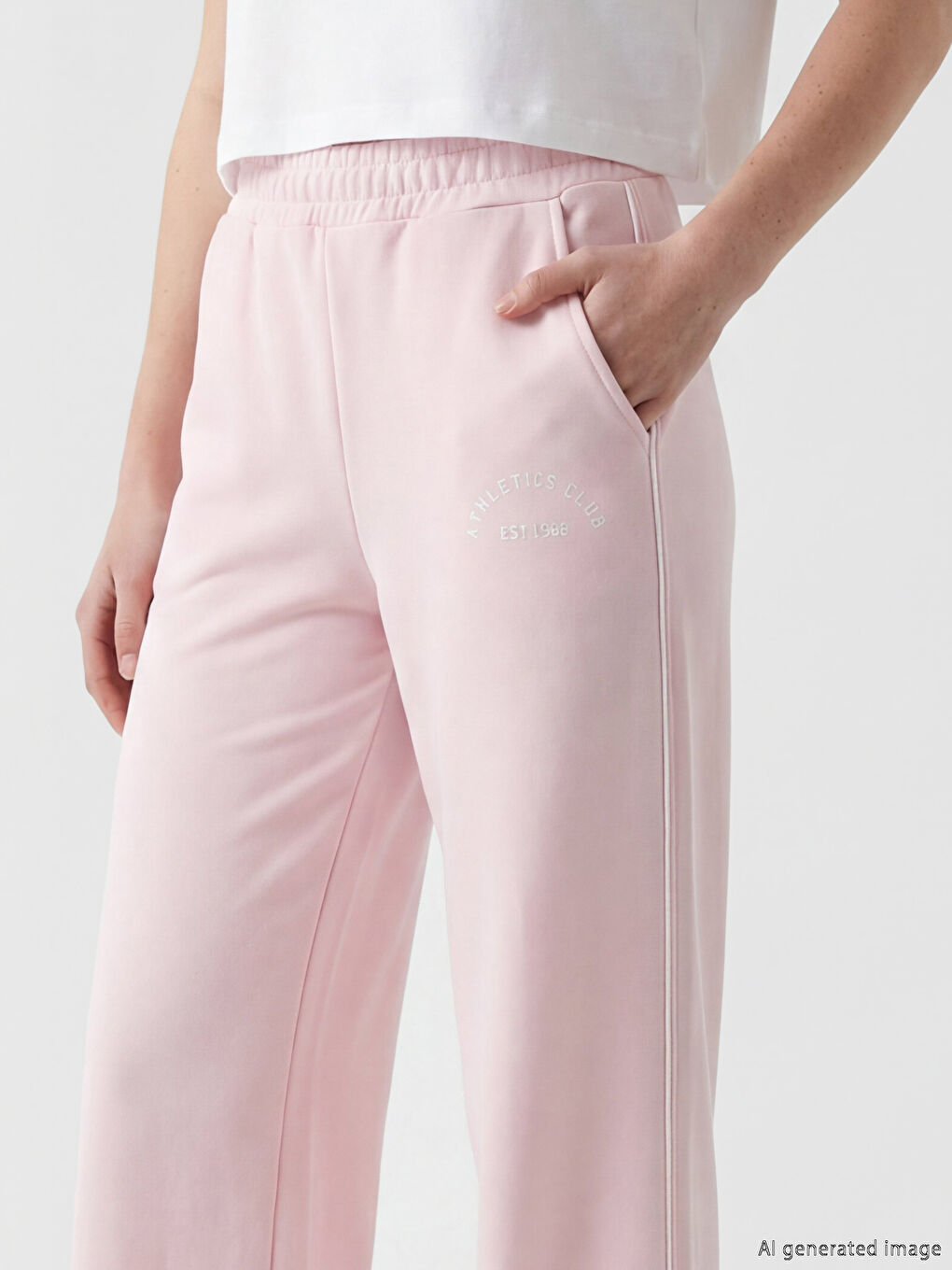 Elastic Waist Printed Women's Sweatpants-2