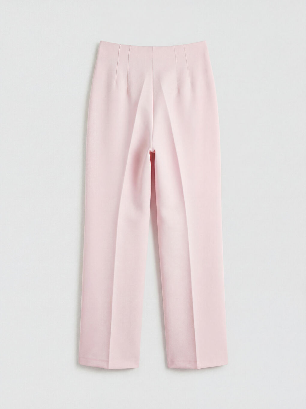 Pembe Yüksek Bel Dar Fit Kadın Pantolon-1