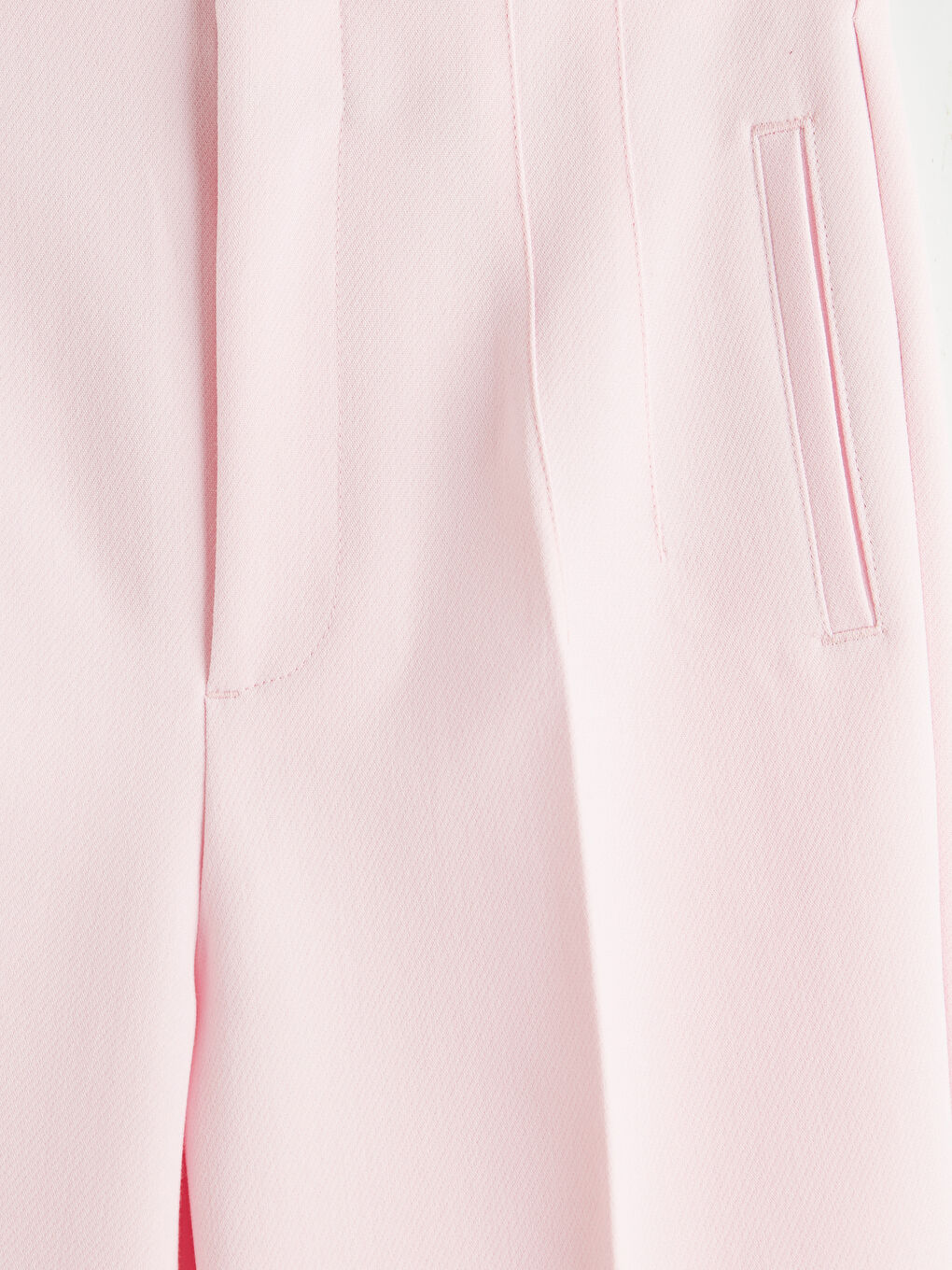 Pembe Yüksek Bel Dar Fit Kadın Pantolon-2