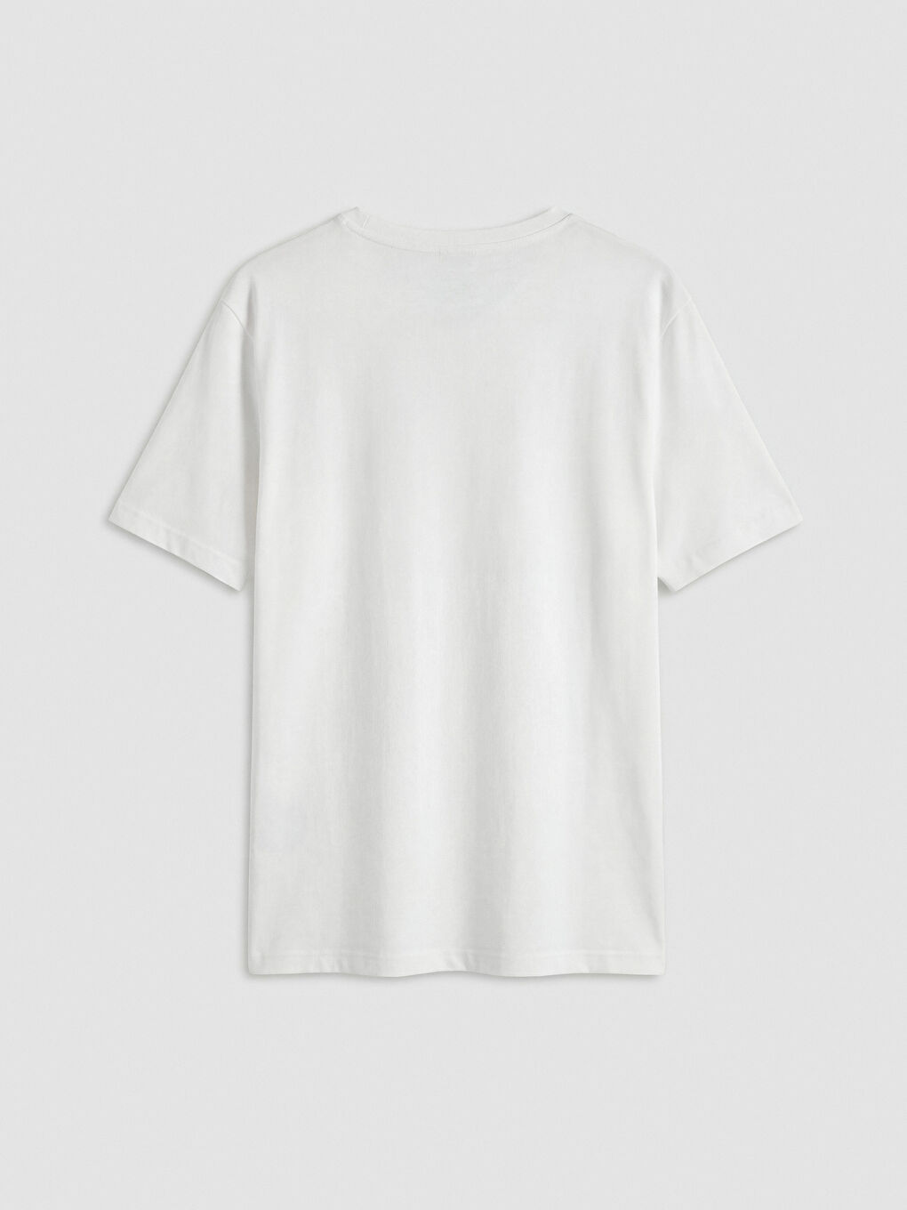 Ekru V Yaka Erkek Tişört-1