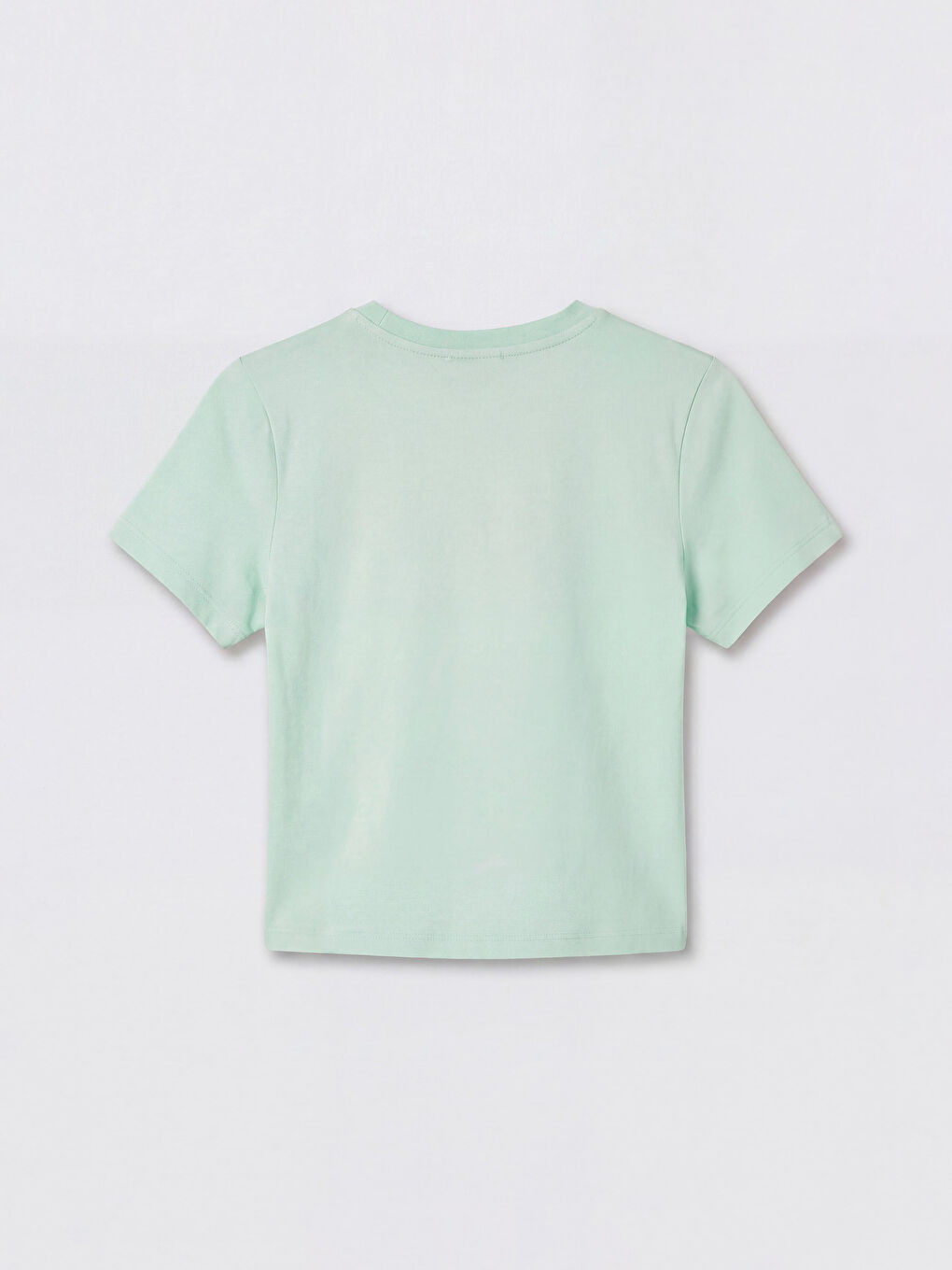 Yeşil Bisiklet Yaka Baskılı Kadın Crop-1