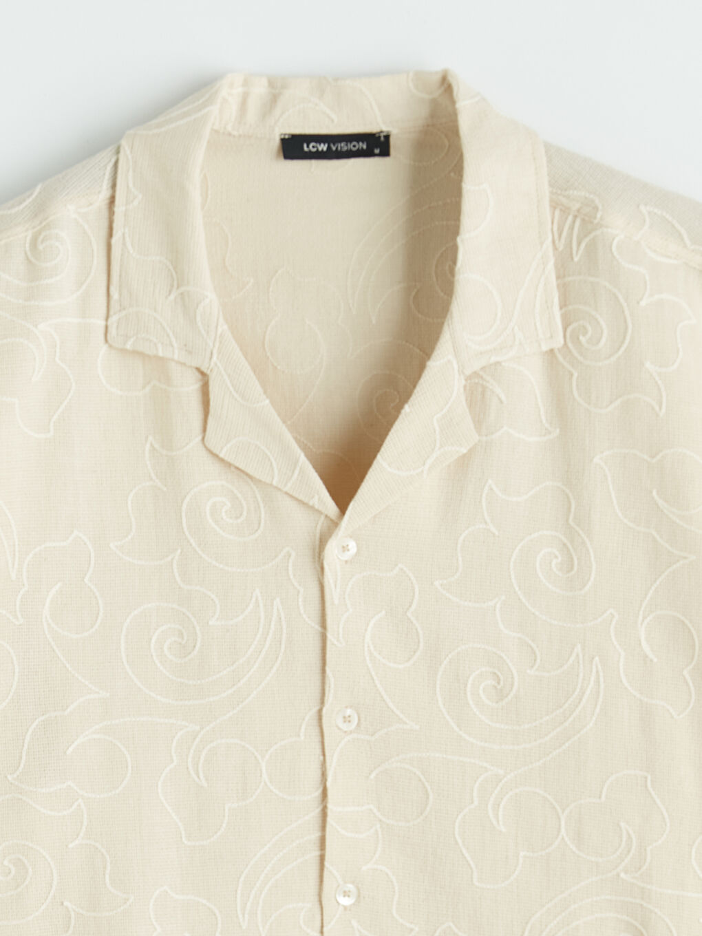 Ekru Regular Fit Erkek Gömlek-2