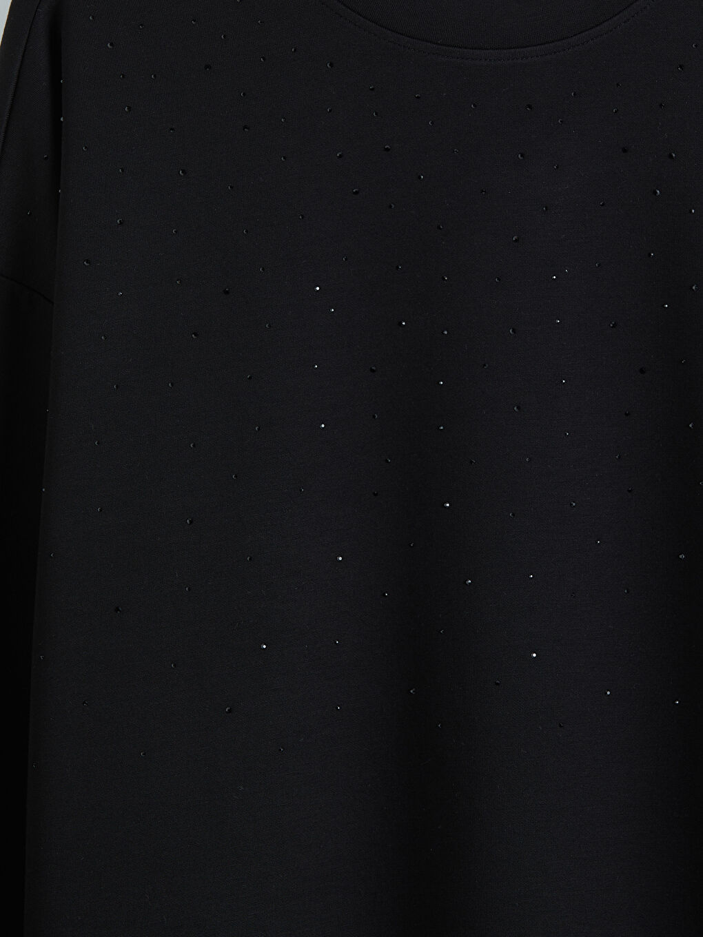 Siyah Bisiklet Yaka Kadın Sweatshirt Tunik-6