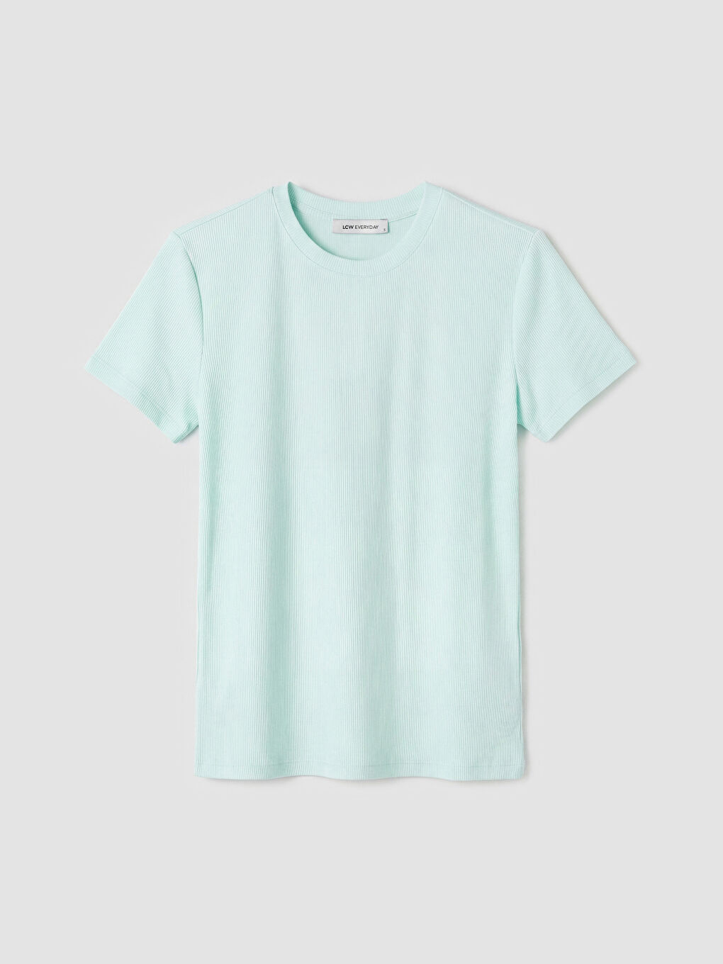 Turkuaz Bisiklet Yaka Kadın Tişört