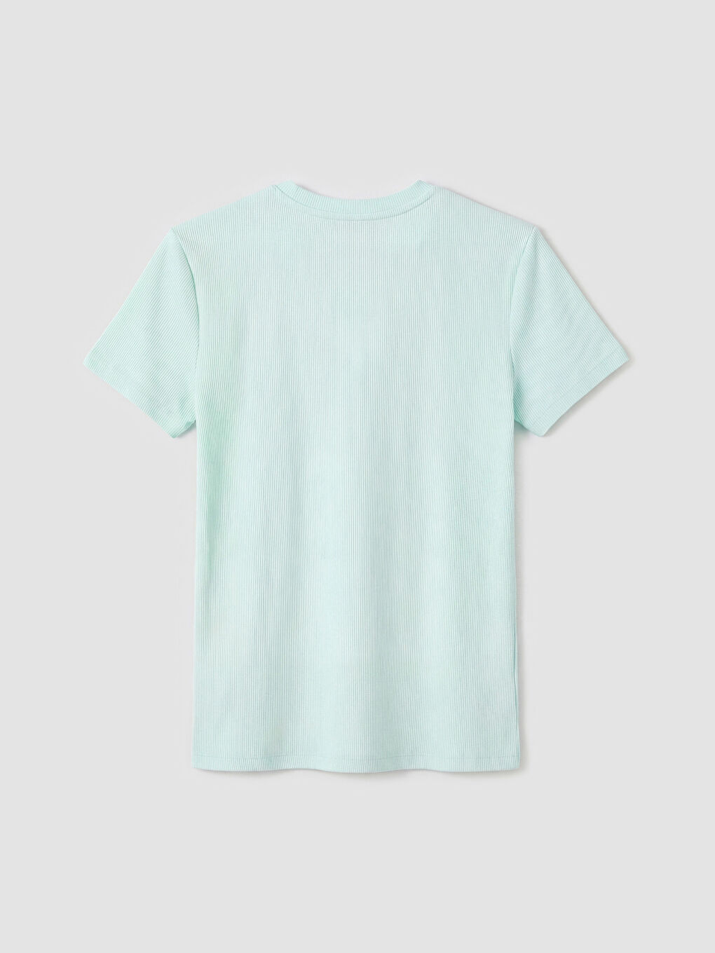 Turkuaz Bisiklet Yaka Kadın Tişört-1