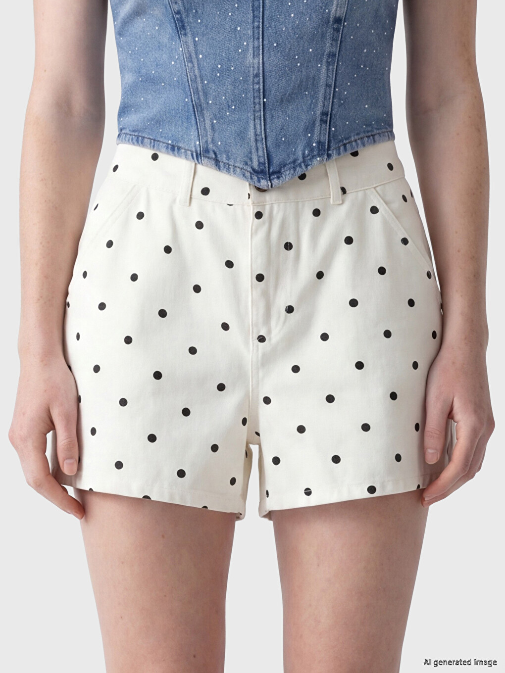 Polka Dot Women's Jean Shorts-3