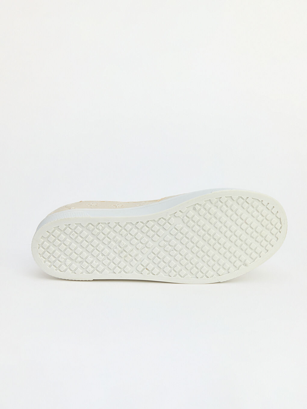 Bej Nakışlı Düz Tabanlı Slip On Kadın Sneaker-3