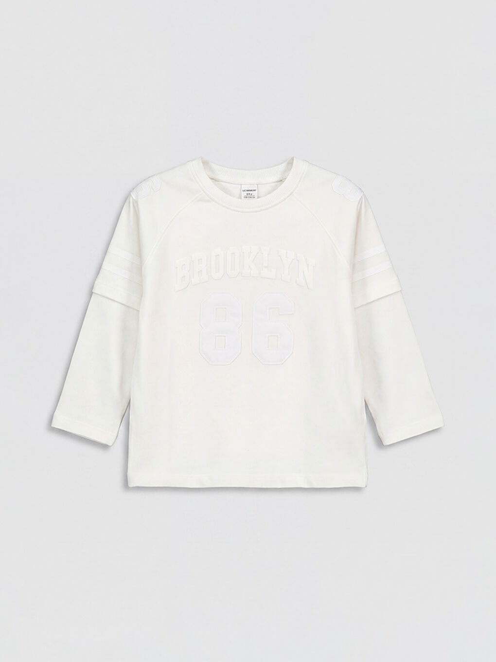 Ekru Brooklyn Baskılı Erkek Çocuk Uzun Kollu Tişört