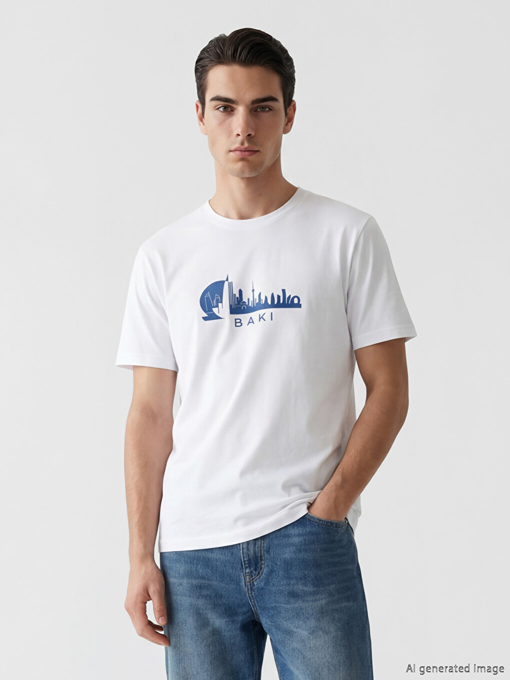 Crew Neck Printed Men's T-Shirt