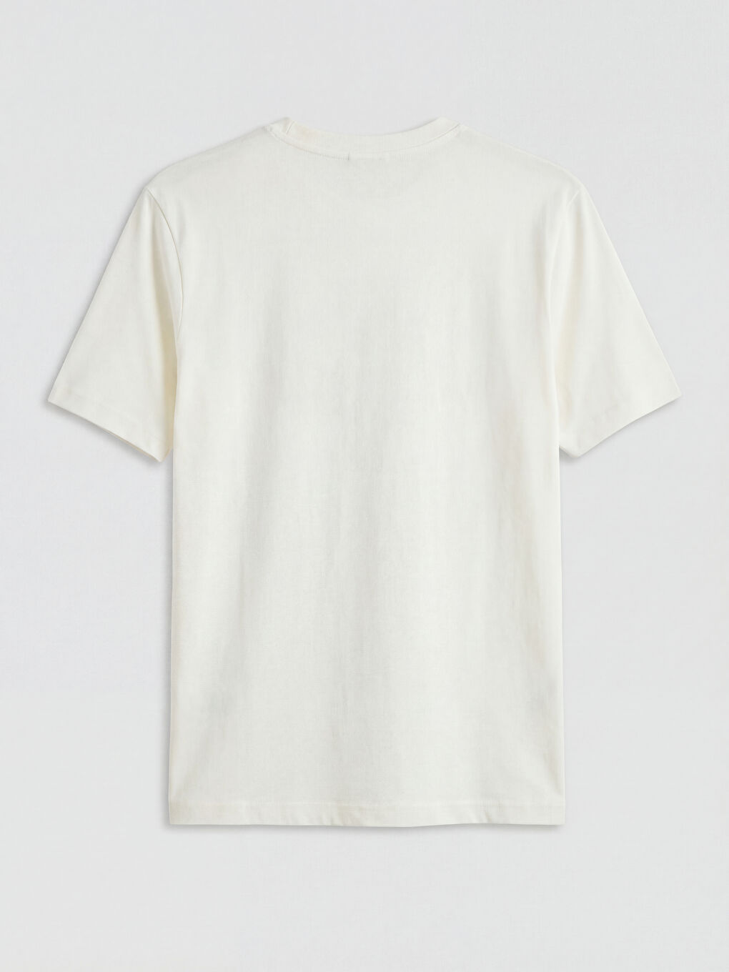 Ekru Bisiklet Yaka Azerbaycan Baskılı Erkek Tişört-1