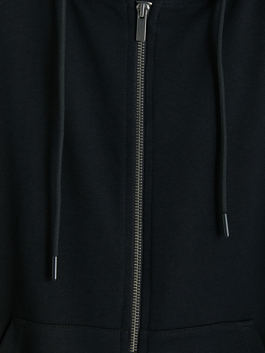 Siyah Kapüşonlu Oversize Kadın Fermuarlı Sweatshirt-2