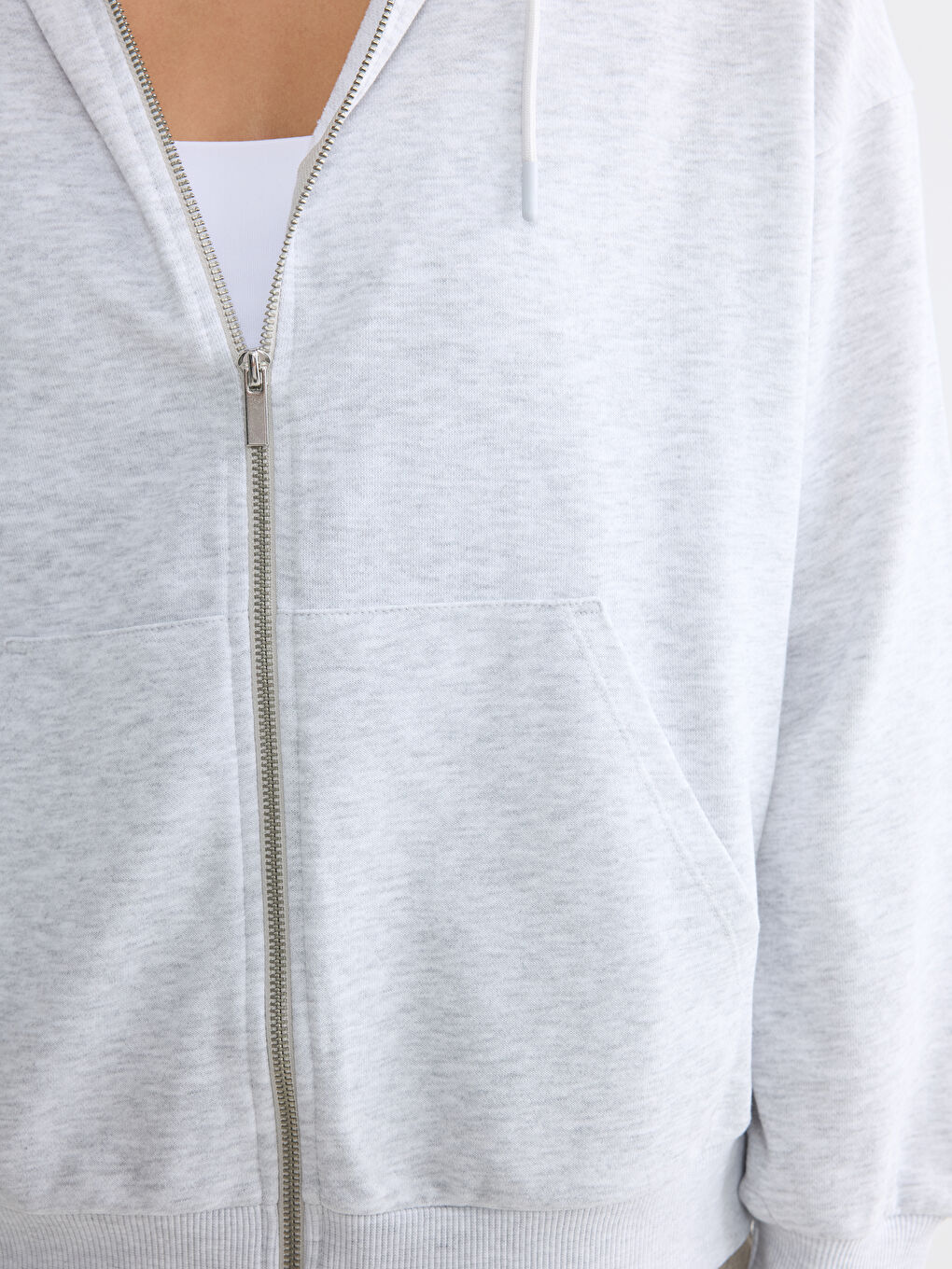 Hooded Oversize Women's Zippered Sweatshirt-2