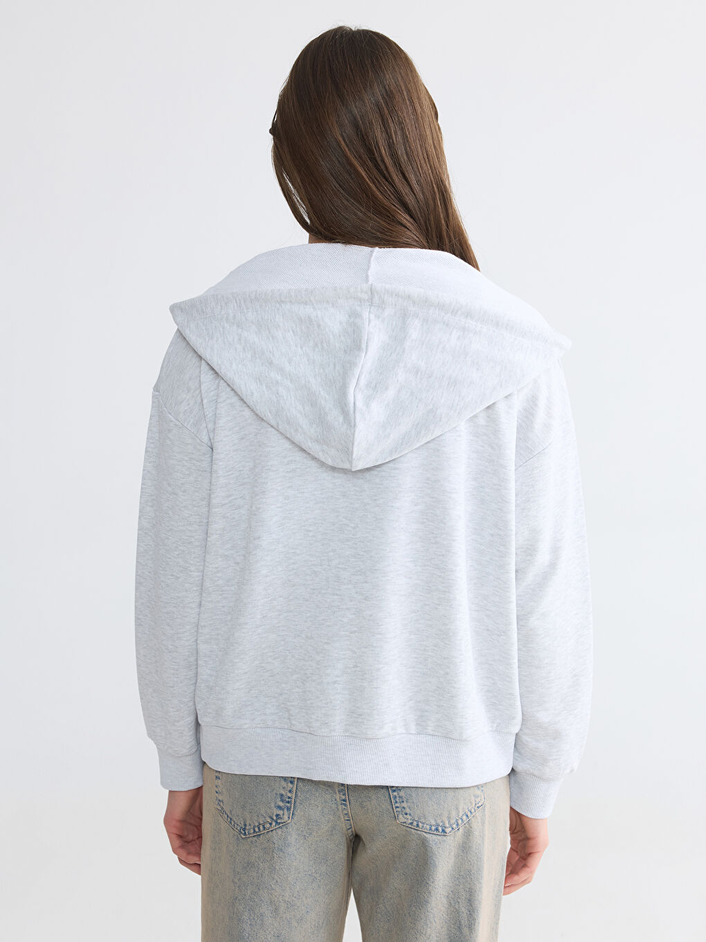 Hooded Oversize Women's Zippered Sweatshirt-3