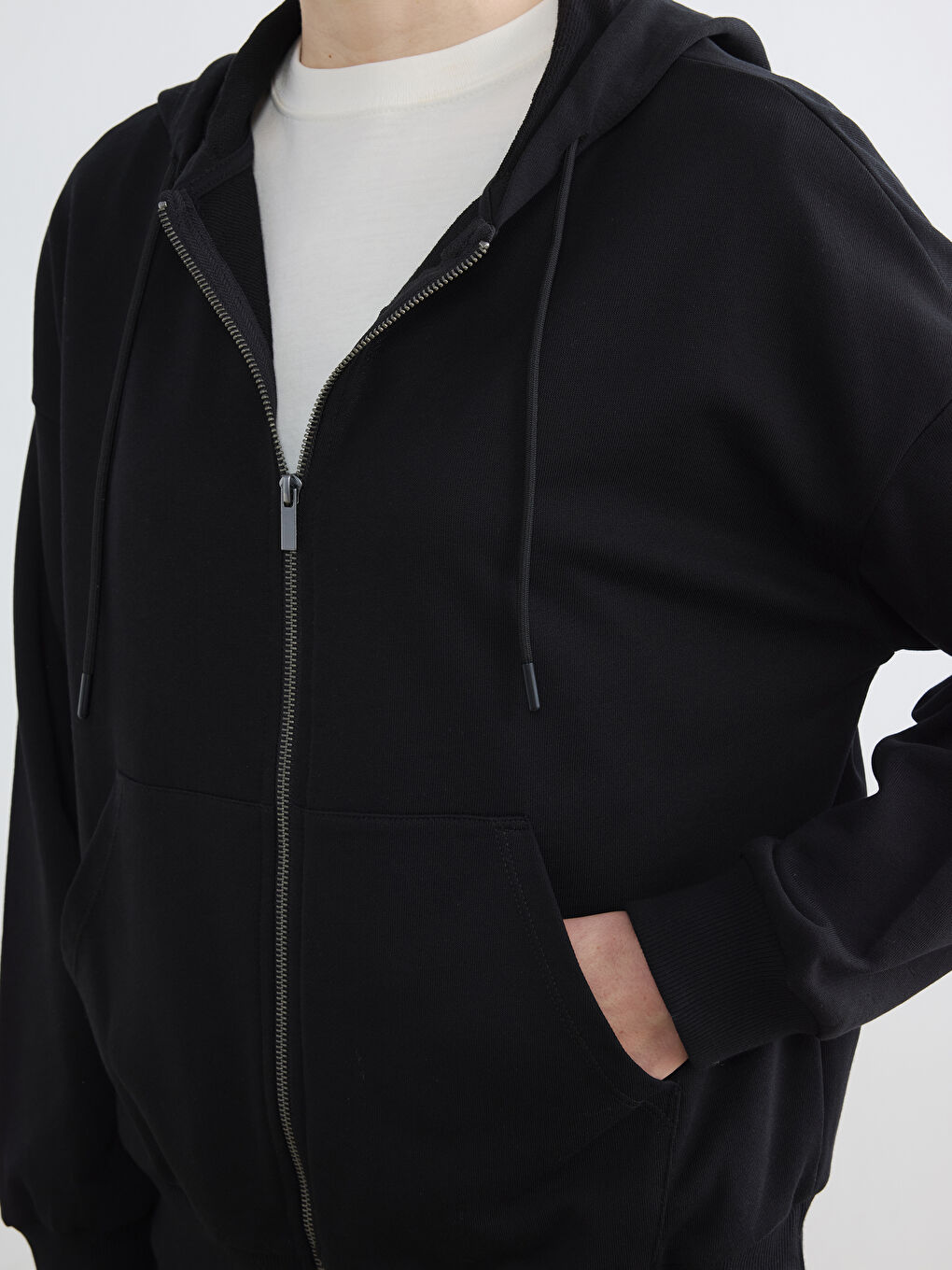 Hooded Oversize Women's Zippered Sweatshirt-2