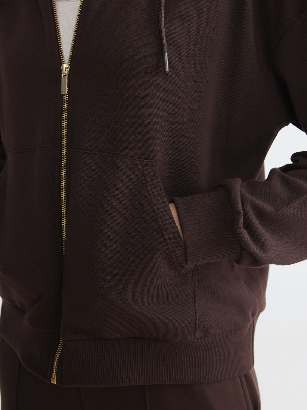 Hooded Oversize Women's Zippered Sweatshirt-2