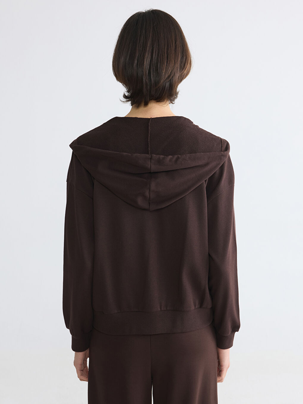 Hooded Oversize Women's Zippered Sweatshirt-3