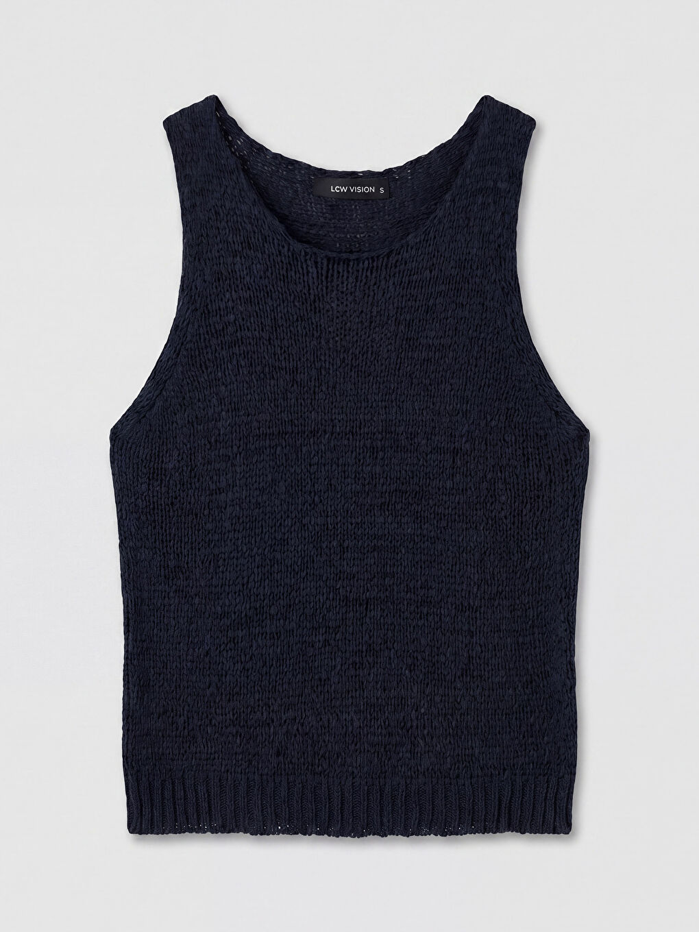 Lacivert Bisiklet Yaka Kadın Triko Atlet