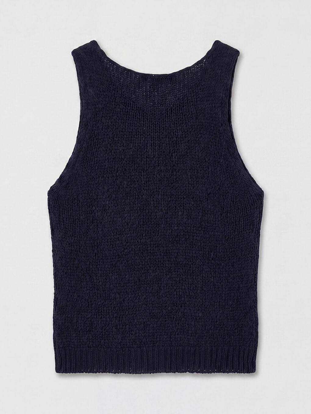 Lacivert Bisiklet Yaka Kadın Triko Atlet-1